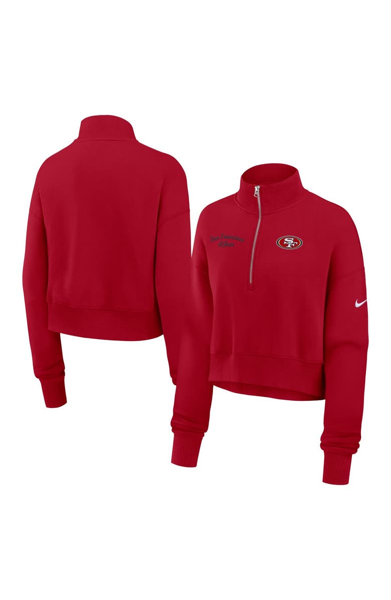 Nike Women's Nike Scarlet San Francisco 49ers Primetime Phoenix Half-Zip Sweatshirt, Main, color, Scarlet