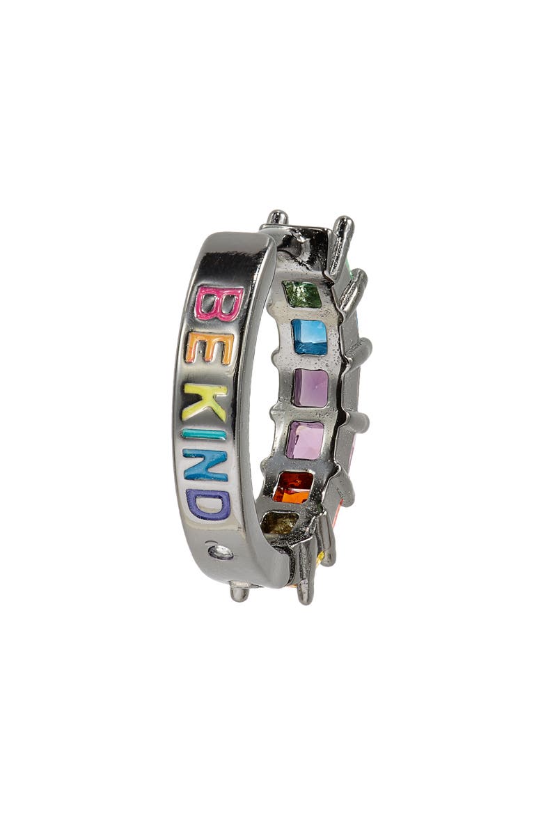 Crystal Huggie Hoop Earrings, Alternate, color, RAINBOW