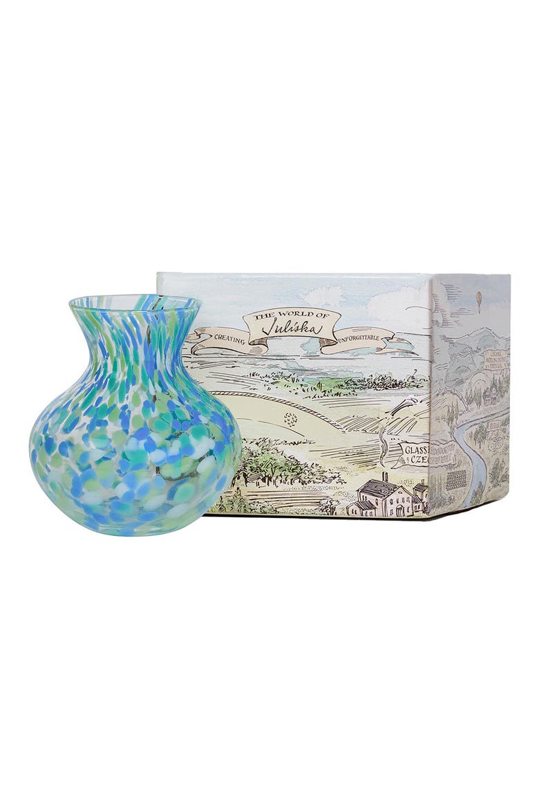 Puro 6-Inch Pattern Glass Vase, Alternate, color, BLUE MULTI