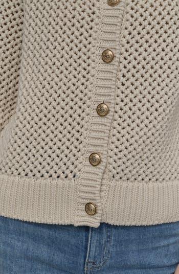 売れ筋商品|||ダナキャランニューヨーク ニット&セーター アウター レディース Petite Cotton Open-Stitch Long-Sleeve Cardigan White White Cardigan Sweaters for Women,Long Sleeve Button Chunky