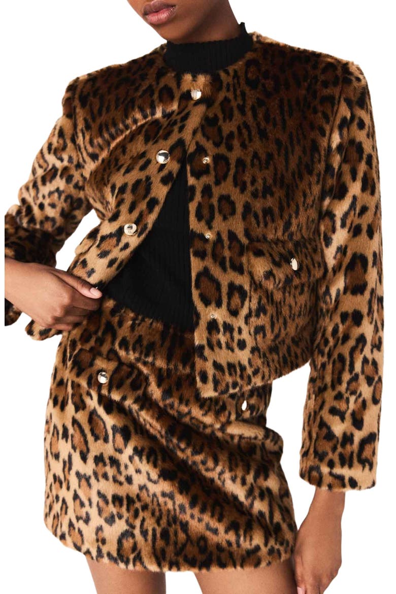 Leopard faux fur jacket, Alternate, color, Big leopard print