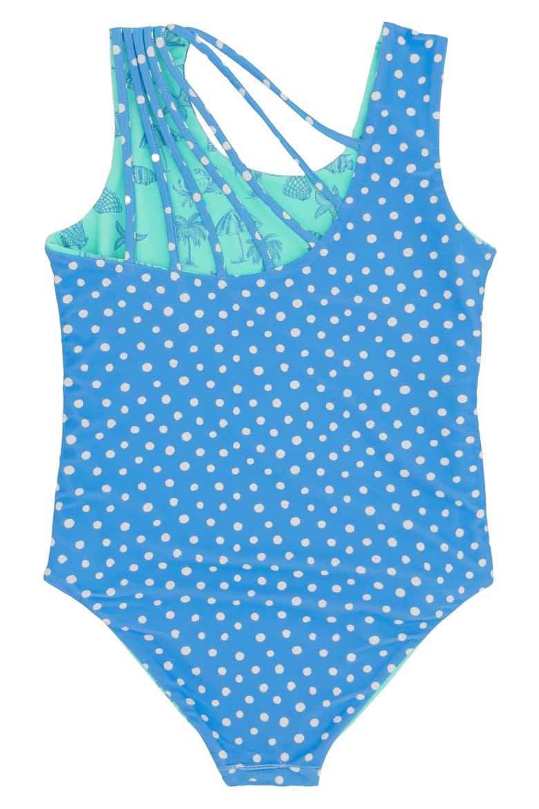 Kids' Summer Sun Reversible UPF 50+ One-Piece Swimsuit, Alternate, color, AQUA CRYSTAL