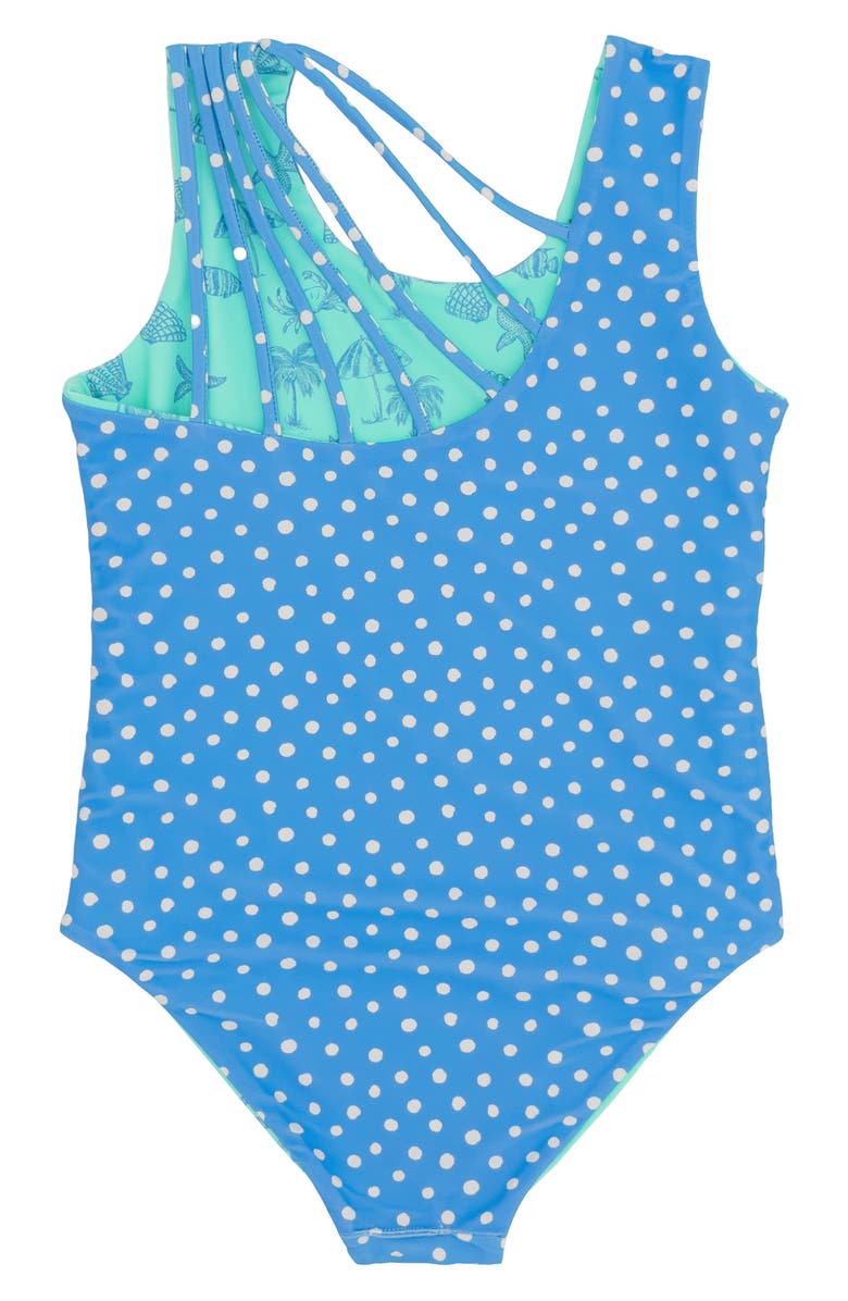 Feather 4 Arrow Kids' Summer Sun Reversible UPF 50+ One-Piece Swimsuit, Alternate, color, Aqua Crystal