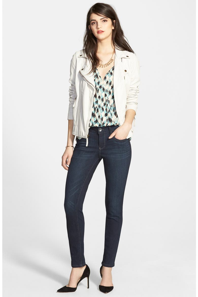 Stretch Denim Leggings (Nordstrom Exclusive), Alternate, color, INDIGO