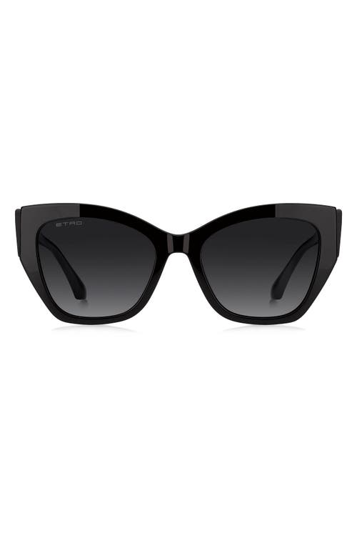 Etro 55mm Rectangular Cat Eye Sunglasses In Black