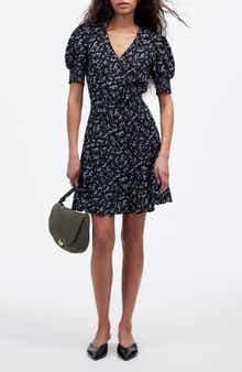 Madewell Floral V-Neck Button-Up Minidress
