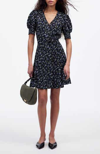 Madewell Floral V-Neck Button-Up Minidress
