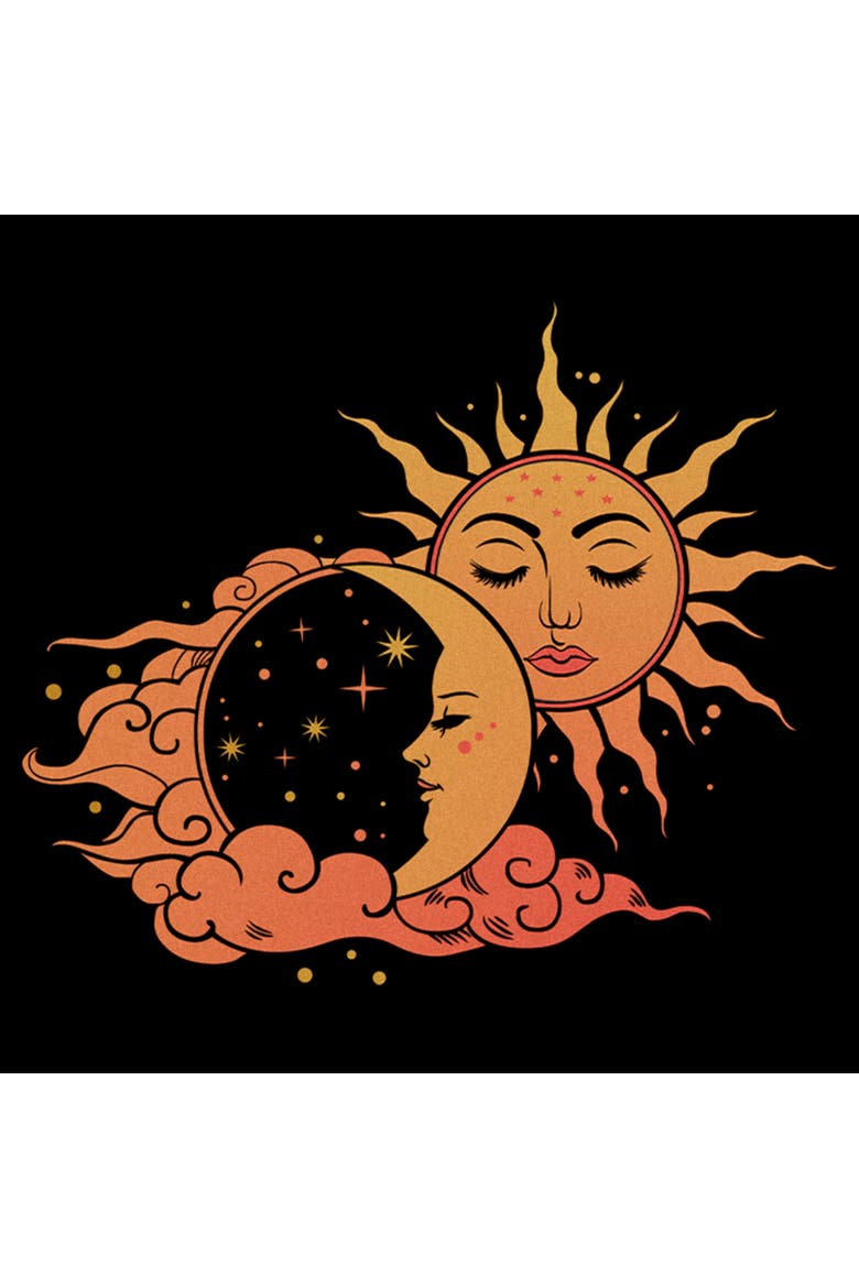 Junior's Lost Gods Sun Moon Love Sweatshirt, Alternate, color, Black
