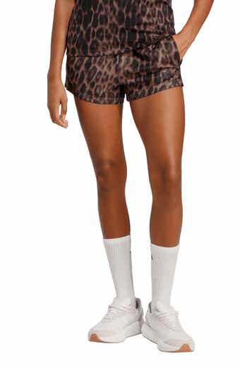 adidas Leopard Spot High Waist 3-Stripe Shorts