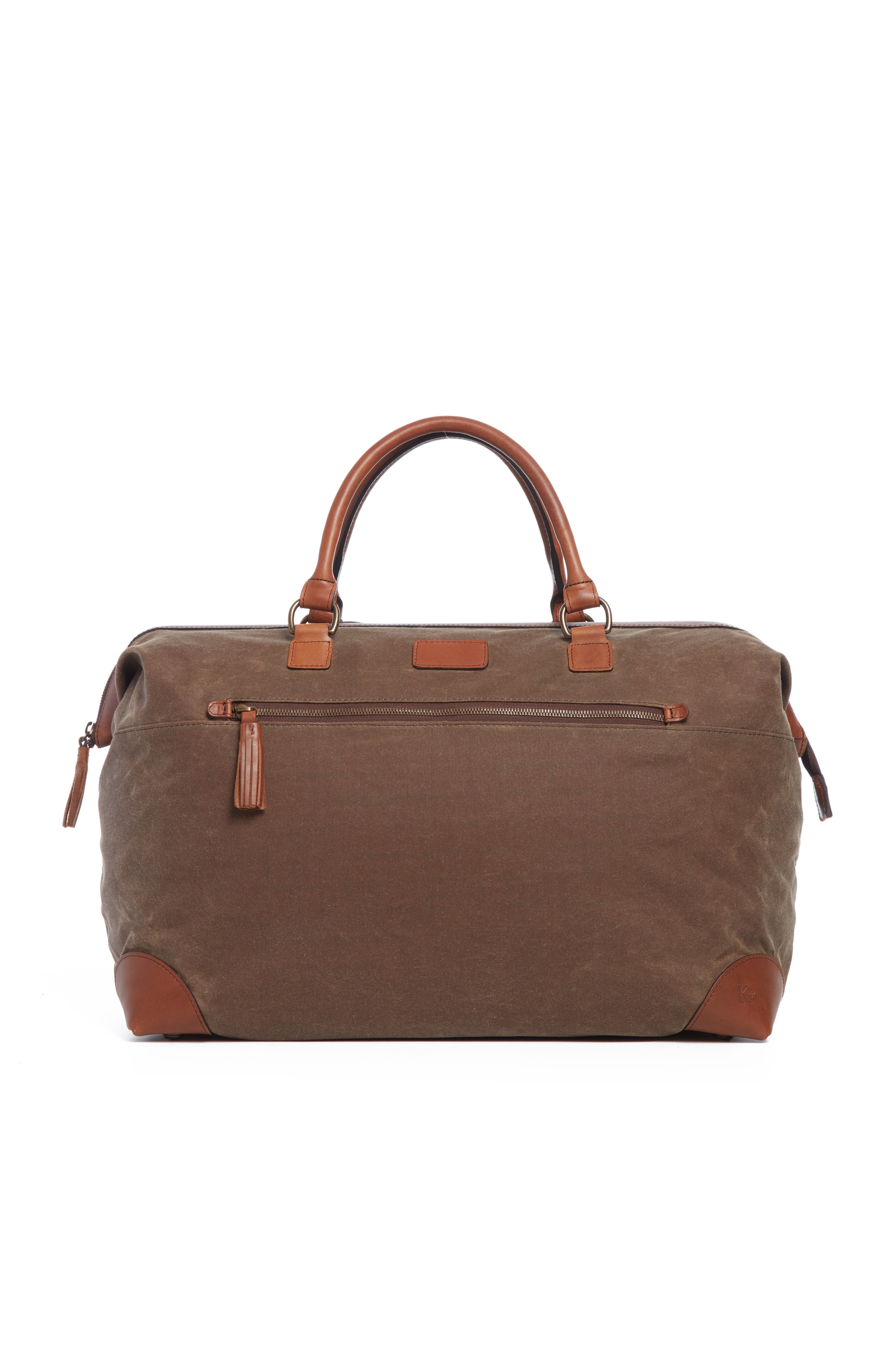 Fulton Waxed Canvas Framed Duffel, Alternate, color, Olive
