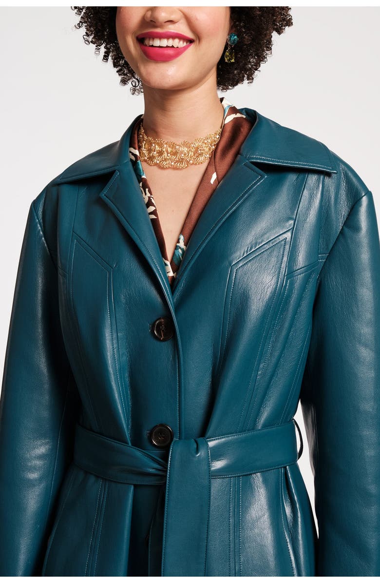 Frances Valentine Chelsea Trench Coat Faux Leather Faux Leather, Alternate, color, 