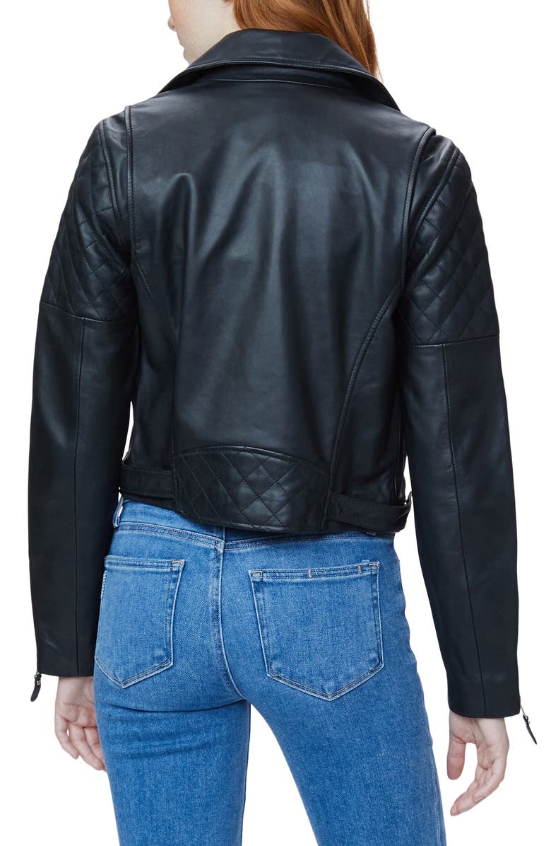 PAIGE Danisa Crop Leather Jacket, Alternate, color,