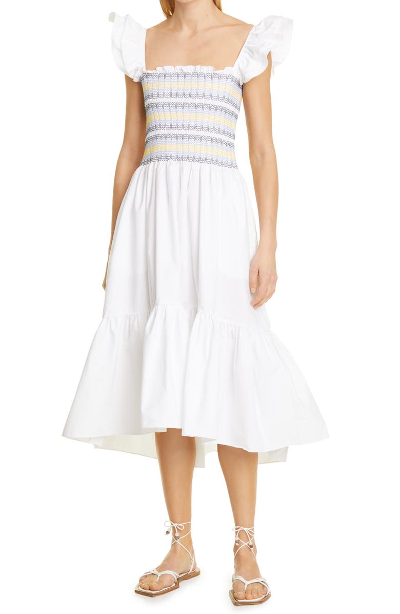 Cara Cara Ruby Flutter Sleeve Maxi Dress, Main, color, 