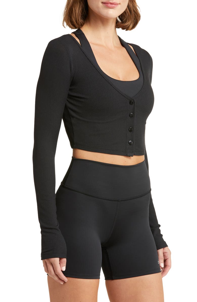 Alo Whisper Modal Blend Crop Cardigan, Alternate, color,