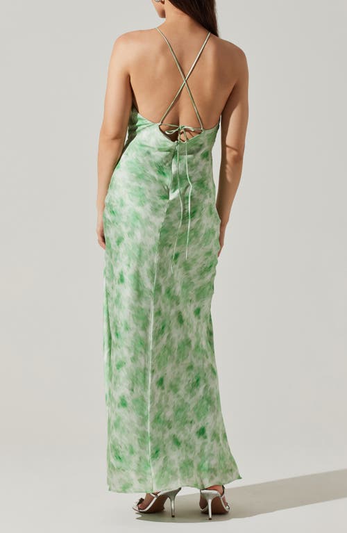 Astr The Label Elynor Floral Print Maxi Dress In Green Abstract