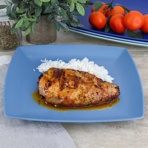 Gibson Home Grayson 4 Piece 10.5 Inch Square Melamine Dinner Plate Set In Blue