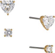 Nadri Cubic Zirconia Heart Stud Earrings