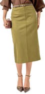 English Factory Faux Suede Midi Skirt