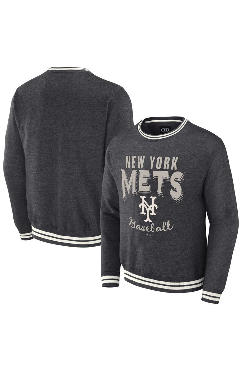 Darius Rucker Collection by Fanatics Men's Darius Rucker Collection by Fanatics Heather Charcoal New York Mets Vintage Pullover Sweatshirt, Alternate, color, Heather Charcoal
