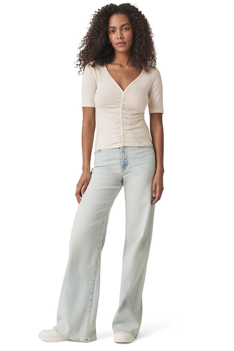 Yasmina Ruched T-Shirt, Alternate, color, MOONSTONE