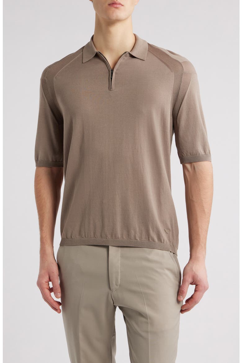 Lightweight Short Sleeve Quarter Zip Polo, Main, color, SOLID LIGHT/ PASTEL B