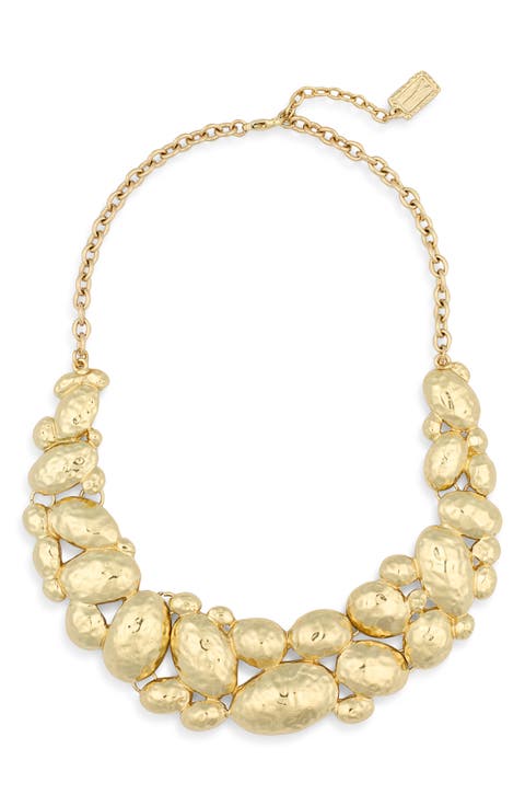 Hammered Cobblestone Statement Necklace