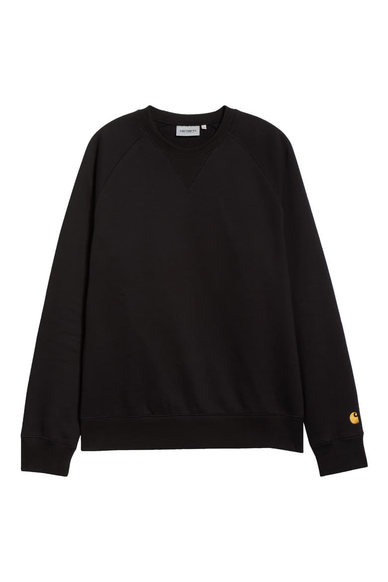 Chase Crewneck Sweatshirt, Alternate, color, BLACK / GOLD