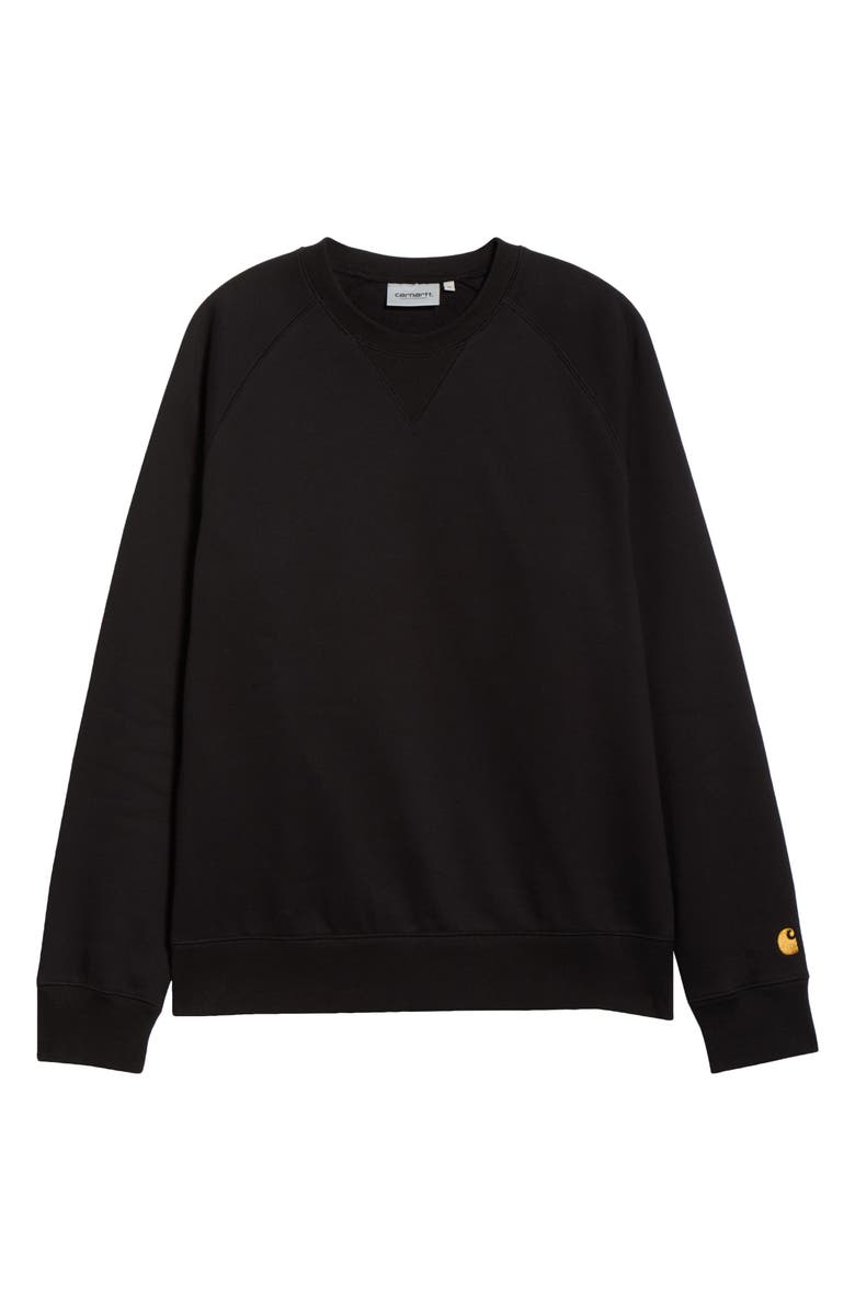 Carhartt Work In Progress Chase Crewneck Sweatshirt, Alternate, color, Black / Gold 2