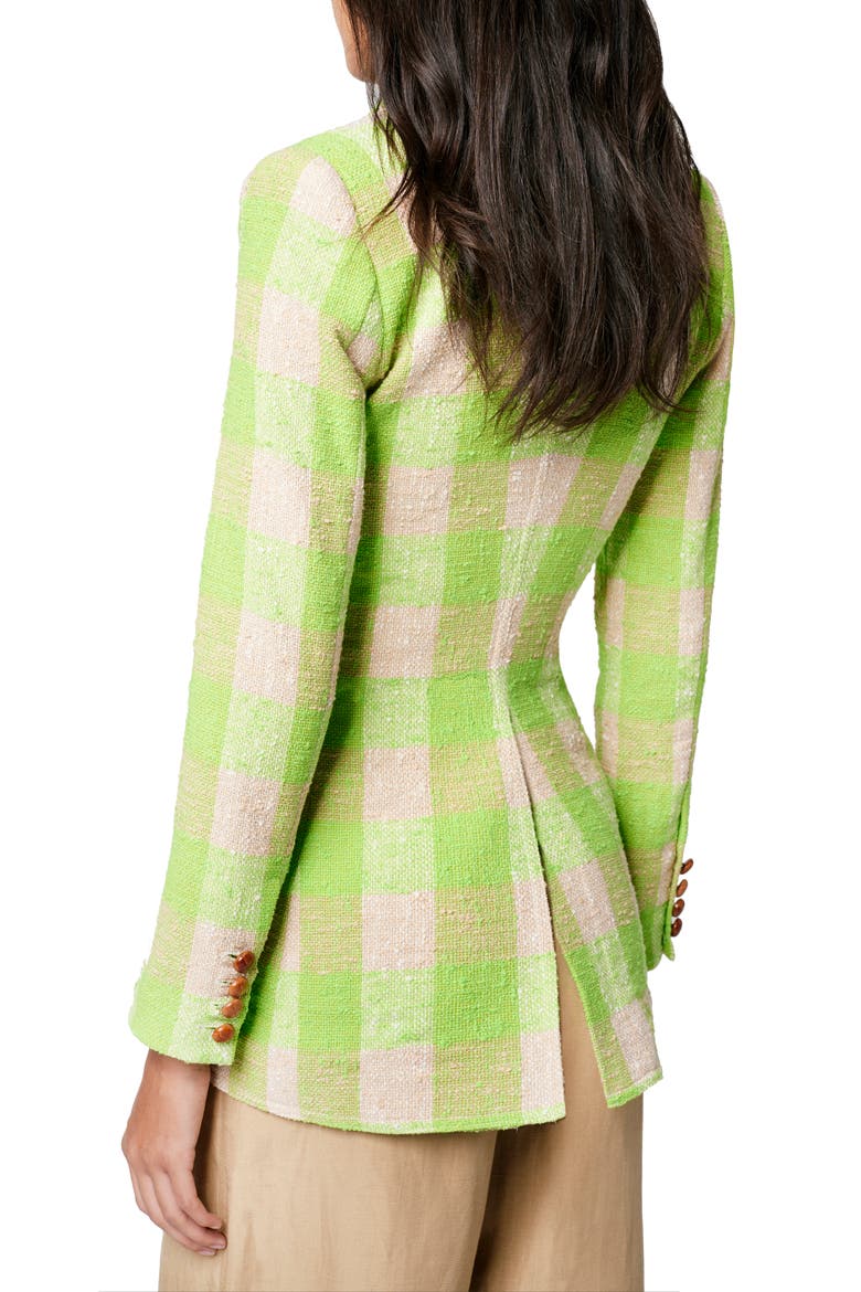 Birkin Check Blazer, Alternate, color, LIME CHECK