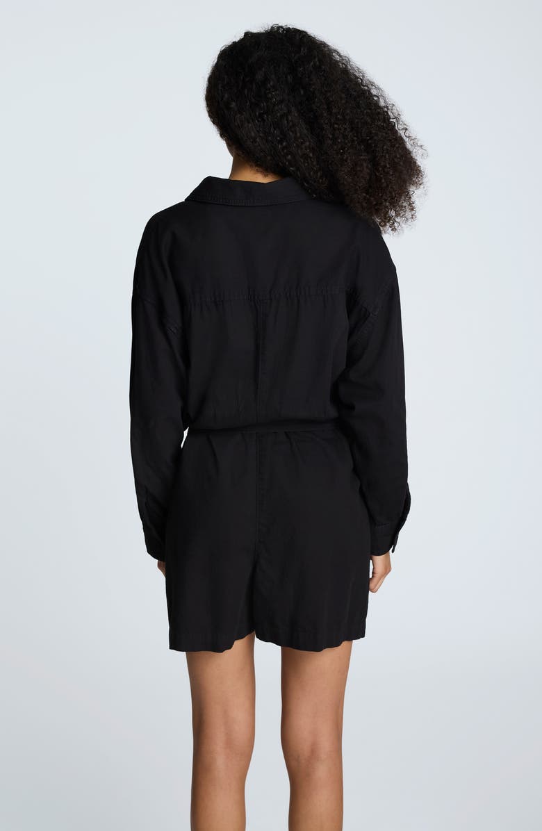 Kenneth Cole Tie Waist Cotton Romper, Alternate, color, Nik Wash