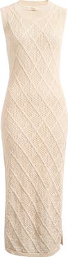 Elan Open Stitch Ruffle Hem Cover-Up Maxi Dress