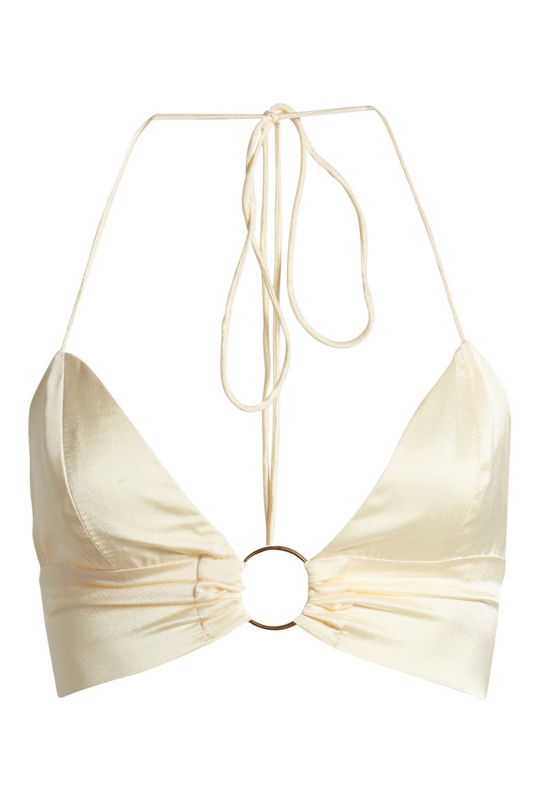 Ibiza Satin Halter Top, Alternate, color, BEIGE