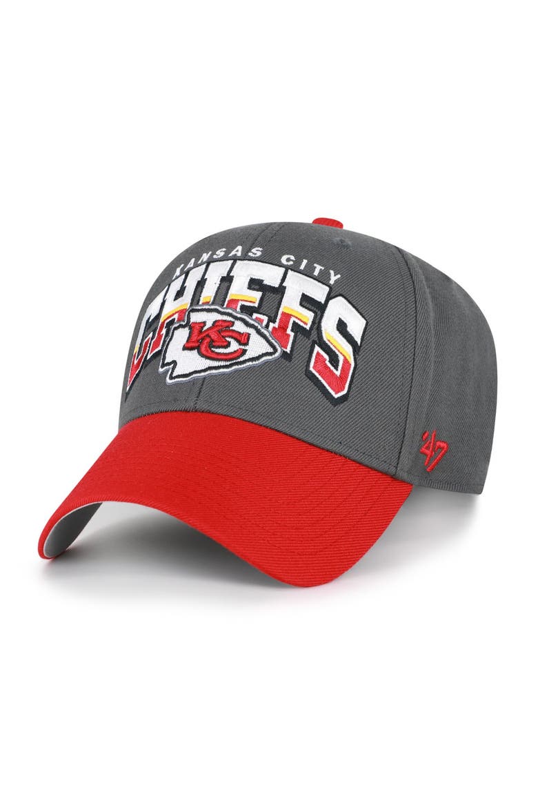 Men's '47 Charcoal Kansas City Chiefs Split Block MVP Adjustable Hat, Main, color, Charcoal