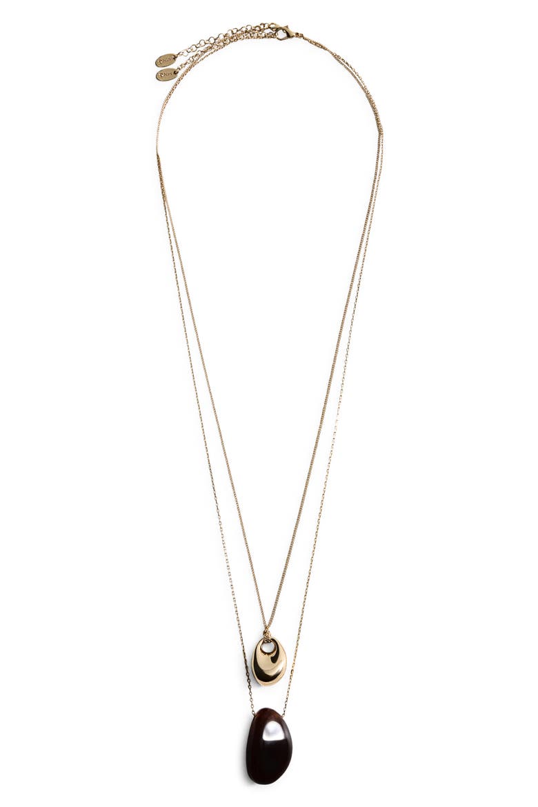 Double Pendant Necklace, Main, color, GOLD