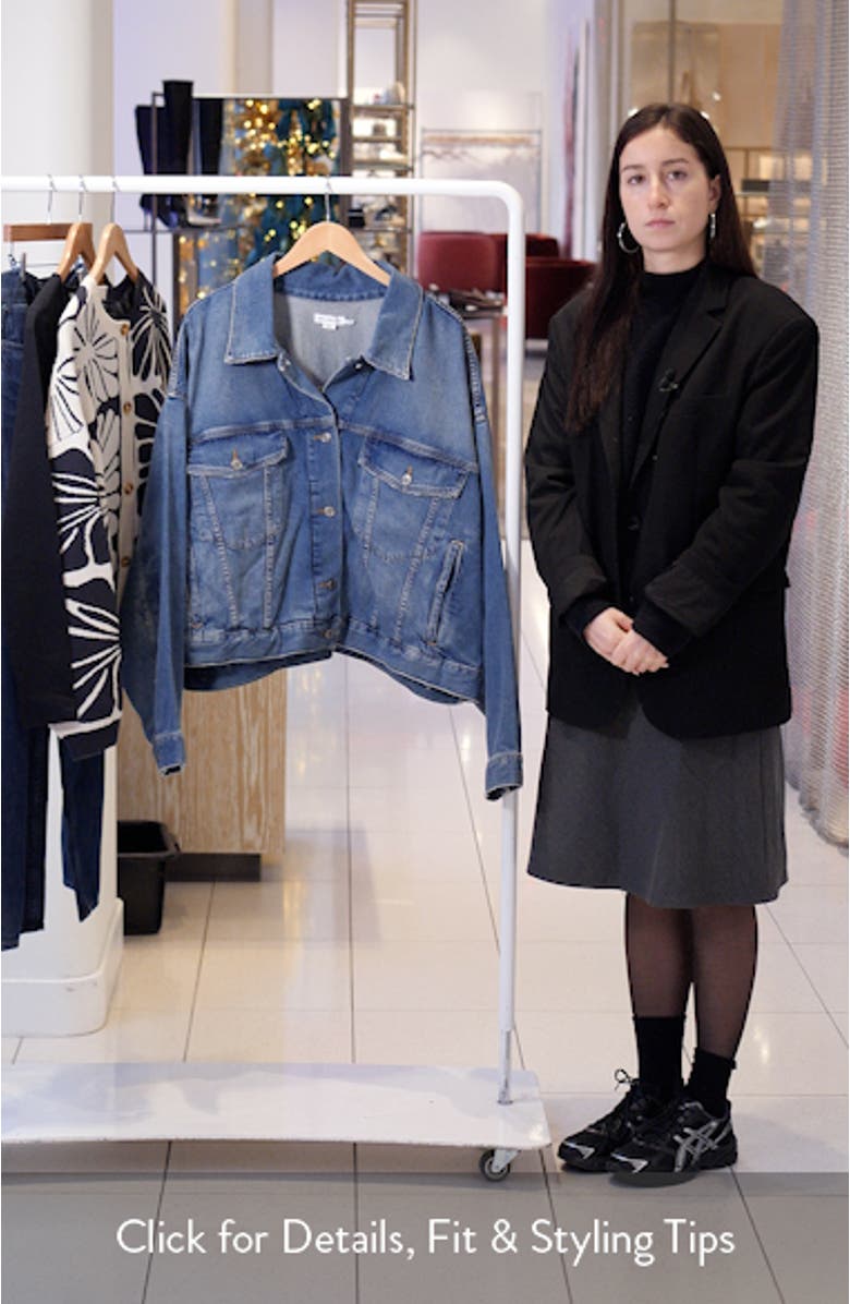 Pleated Denim Trucker Jacket, sales video thumbnail