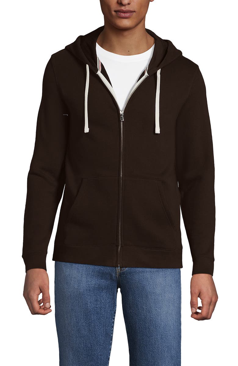 Lands' End Serious Sweats Full Zip Hoodie, Alternate, color, Rich Coffee