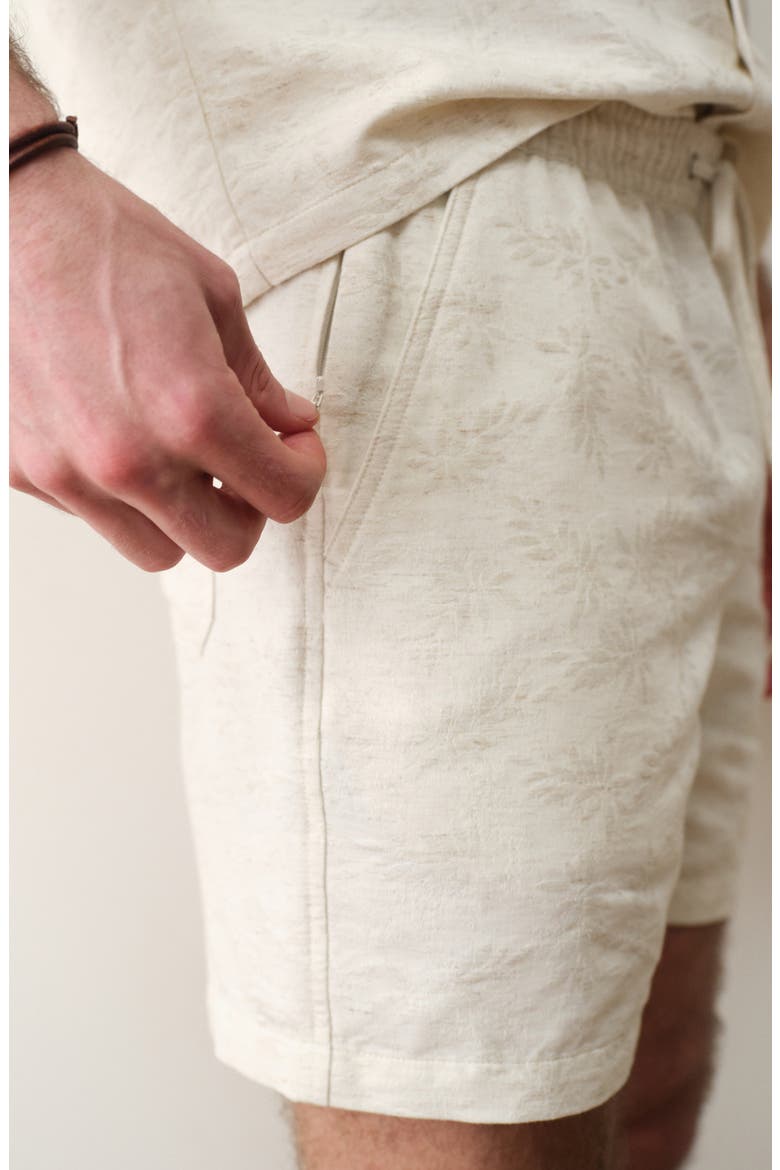 6-Inch Saturday Cotton & Linen Blend Beach Shorts, Alternate, color, NATURAL/ TAN