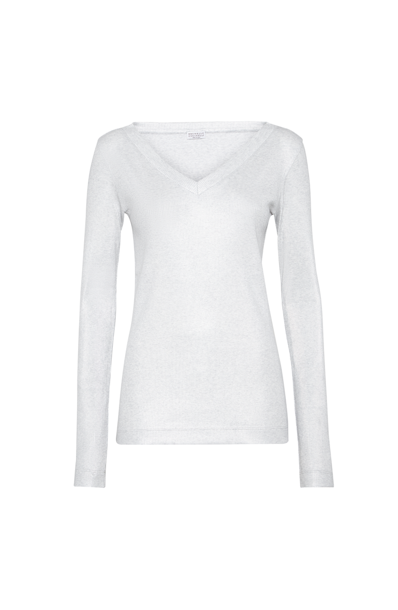 Brunello Cucinelli Sparkling jersey T-shirt, Main, color, Silver