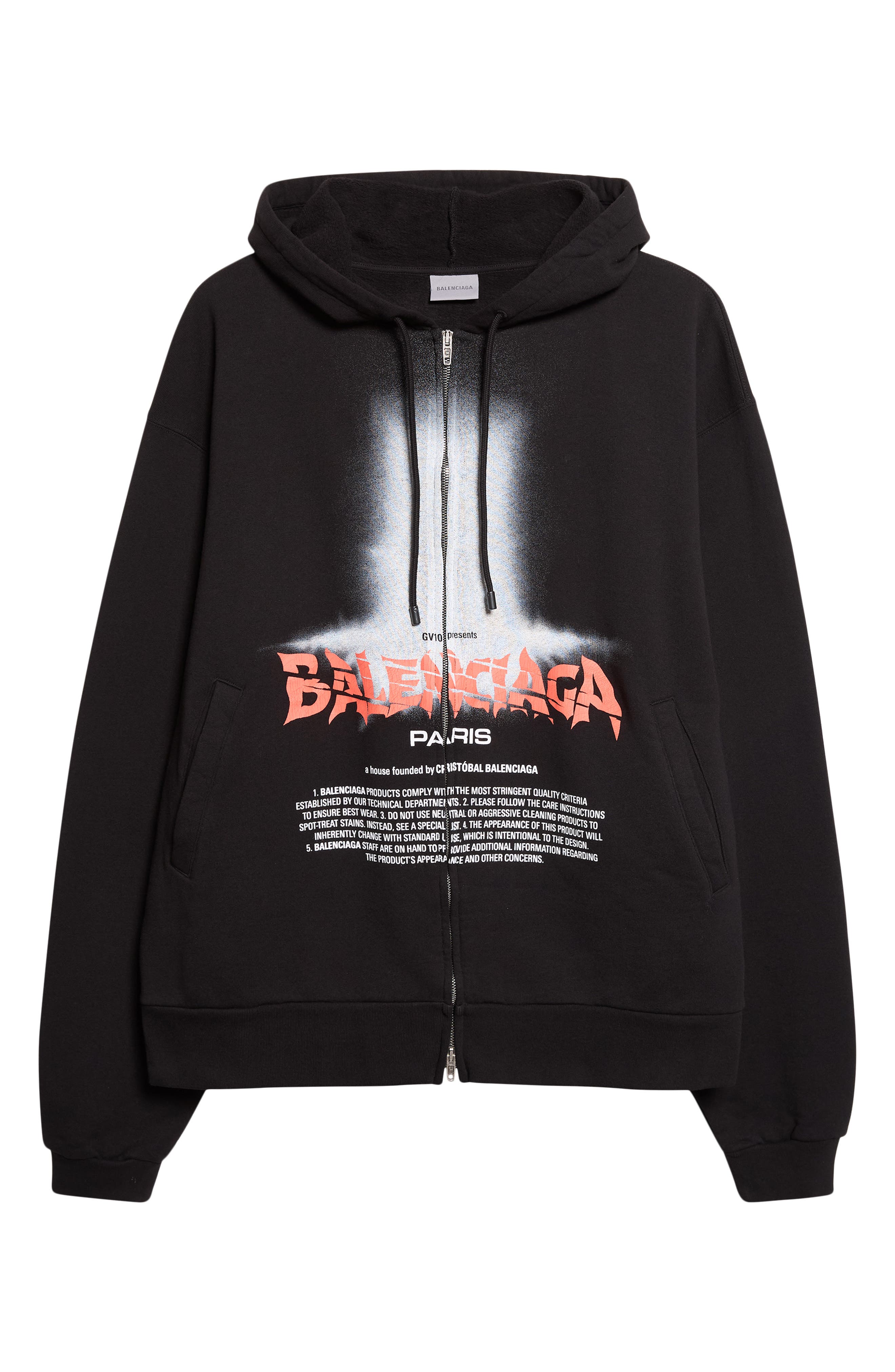 Balenciaga Oversize The Door Zip Hoodie (Men) | Nordstrom