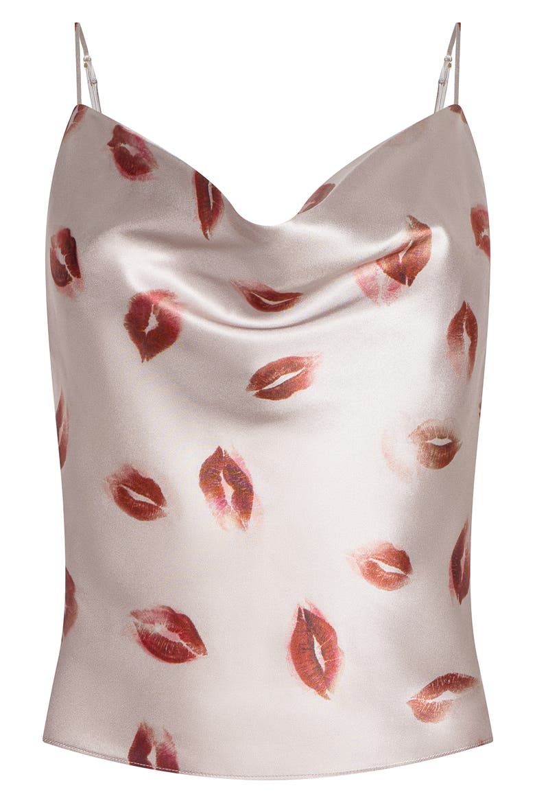 Calista Cowl Neck Camisole, Alternate, color, TAUPE/ DK RED FD KISS