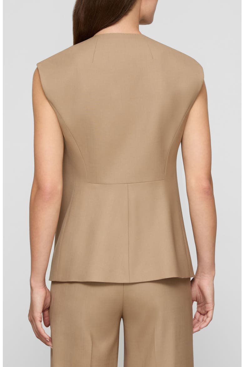 Tropical Wool Blend Double Breasted Vest, Alternate, color, BROWNSTONE