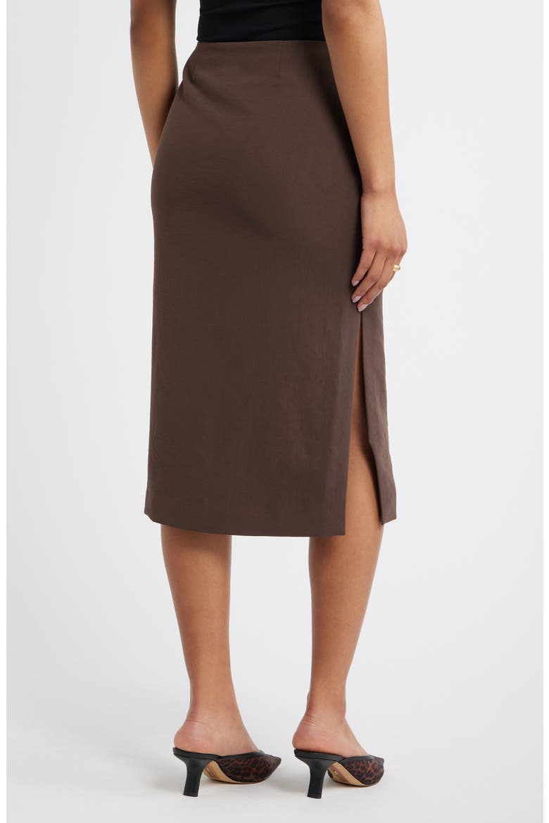 Curator Crepe Pencil Skirt, Alternate, color, BROWN SEAL