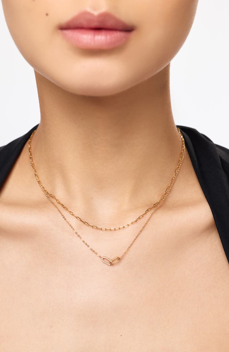 Ana Luisa Solid Yellow Gold - Diamond Link Necklace, Alternate, color, Gold