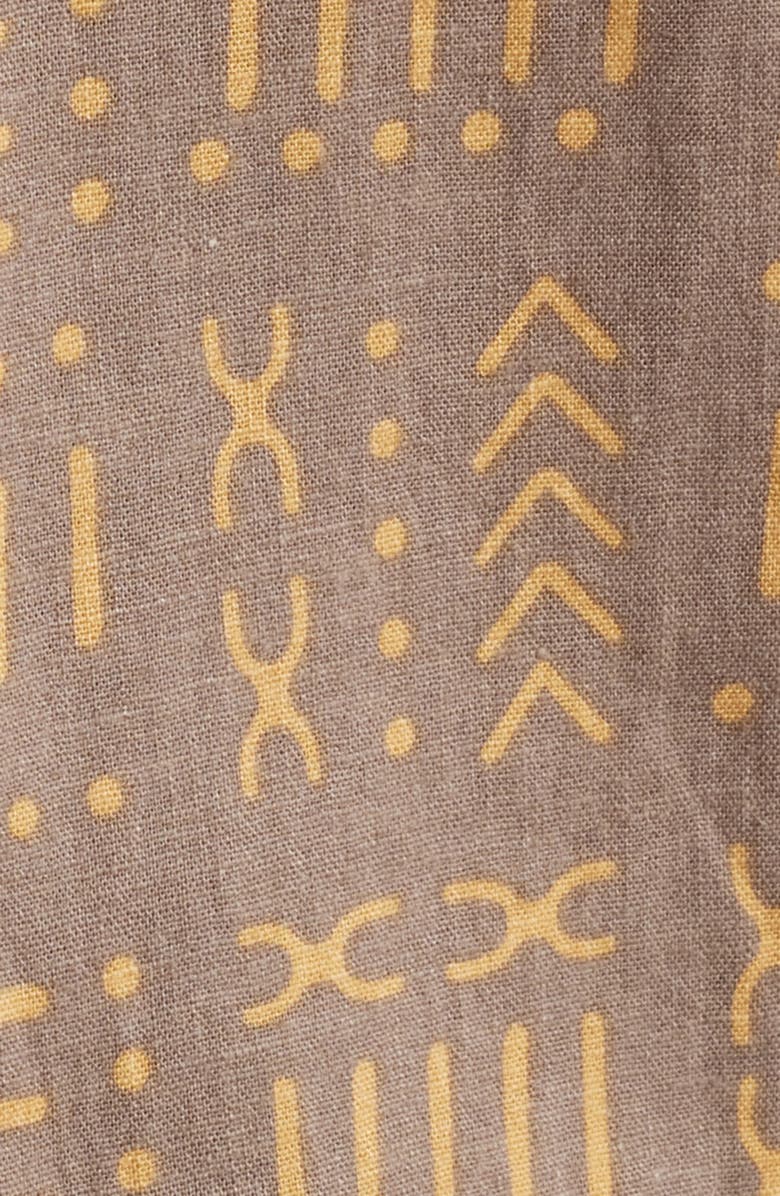 Rails Carson Short Sleeve Stretch Linen Blend Button-Up Shirt, Alternate, color, Bali Batik Brown