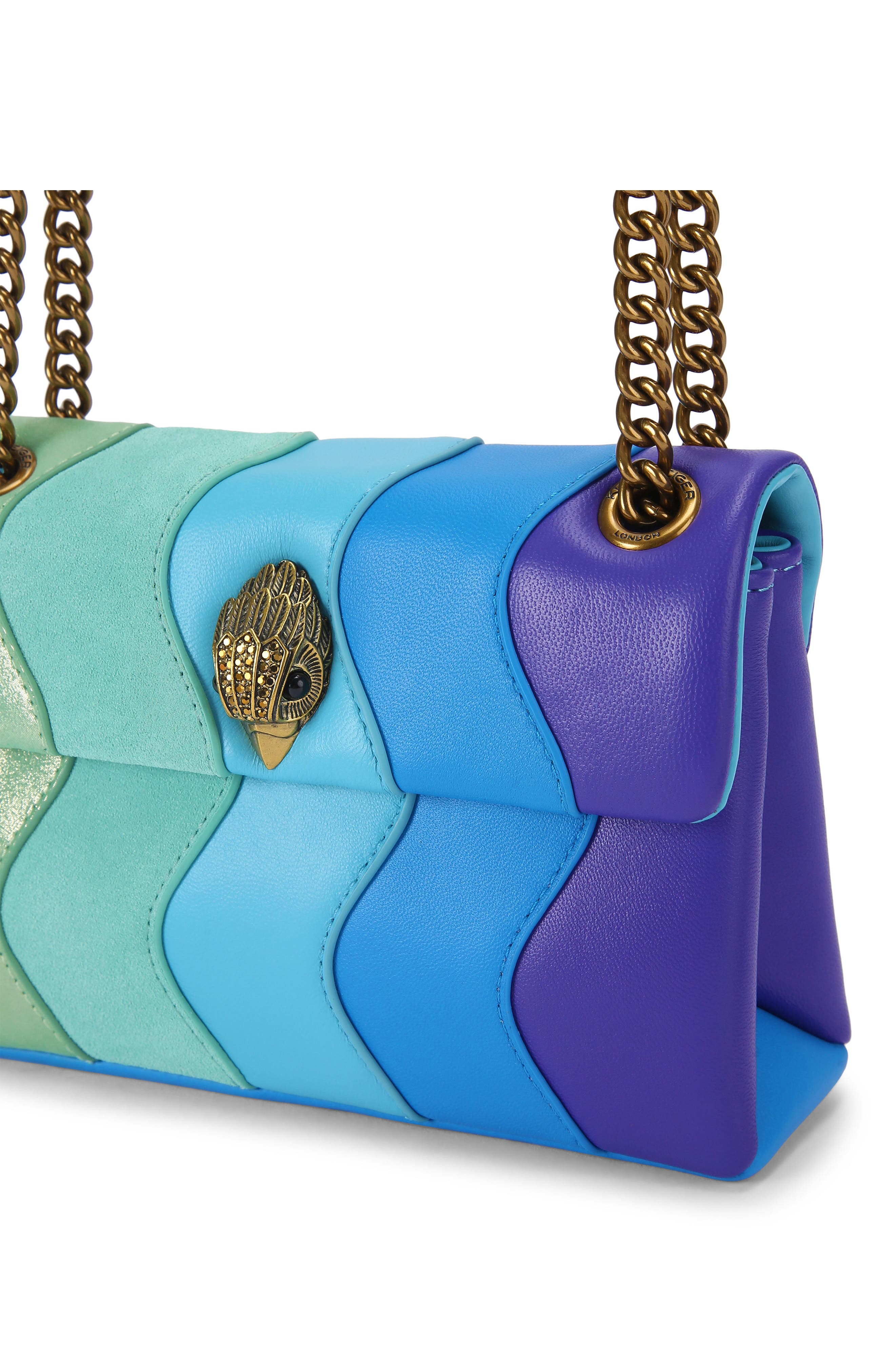 Kurt Geiger London Mini Kensington Convertible Leather Crossbody Bag, Alternate, color, Open Blue