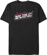 Star Wars Men's Star Wars May The Fourth Red Outline  Graphic T-Shirt
