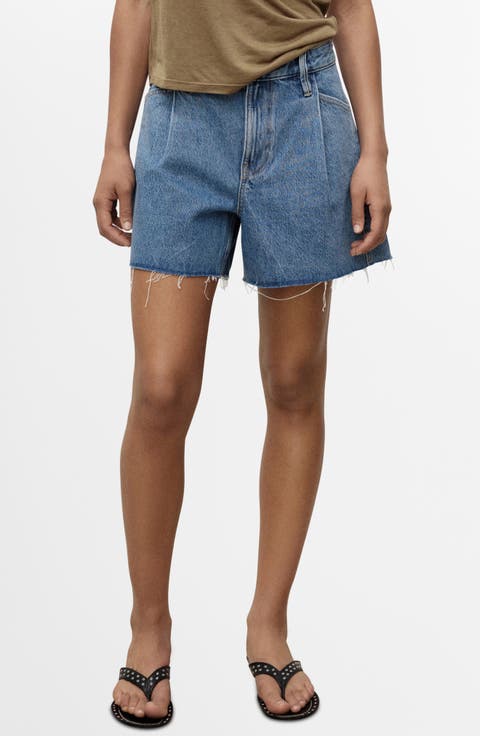 Frayed Hem Denim Shorts