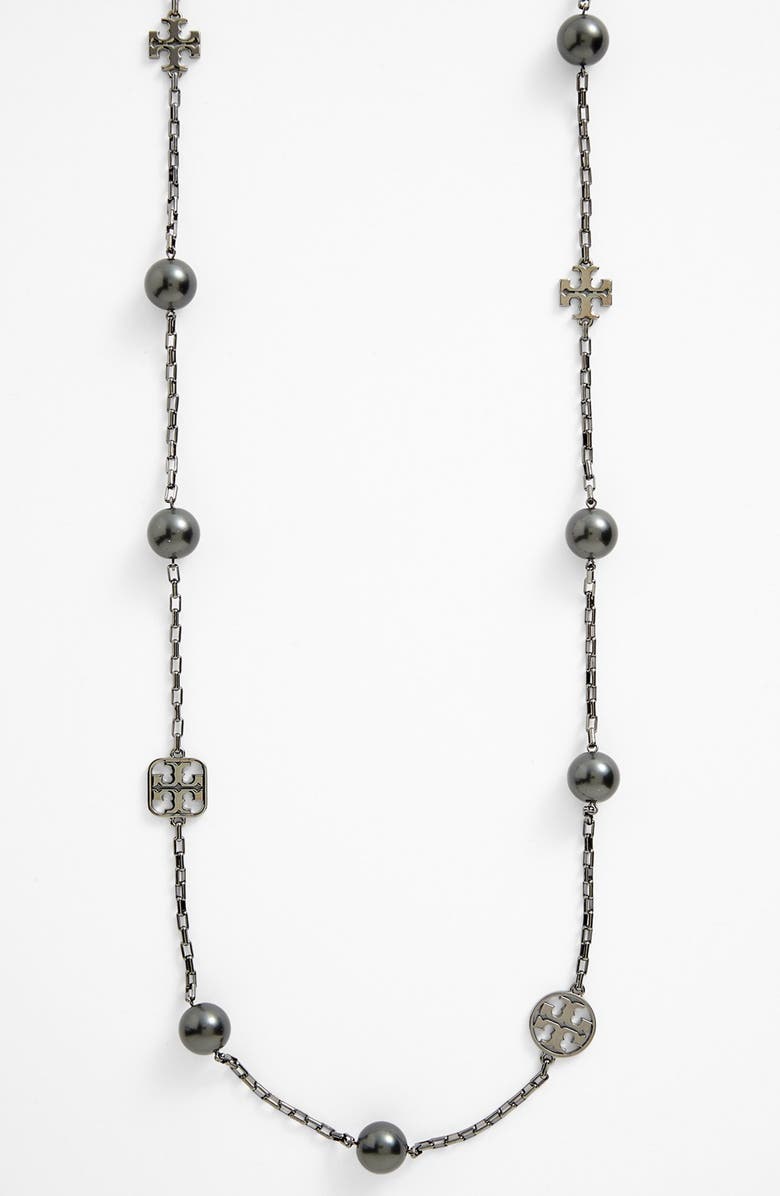 Tory Burch 'Evie' Extra Long Station Necklace, Alternate, color,