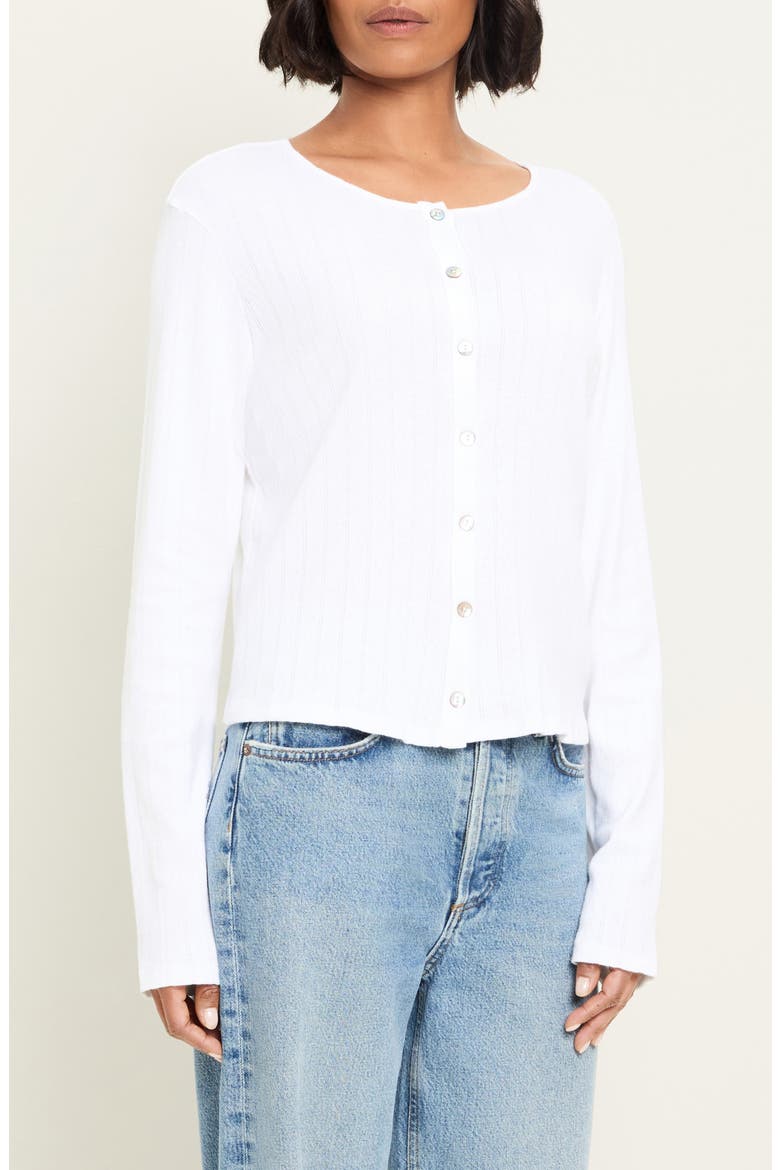 Mackenzie Pointelle Cardigan, Alternate, color, WHITE