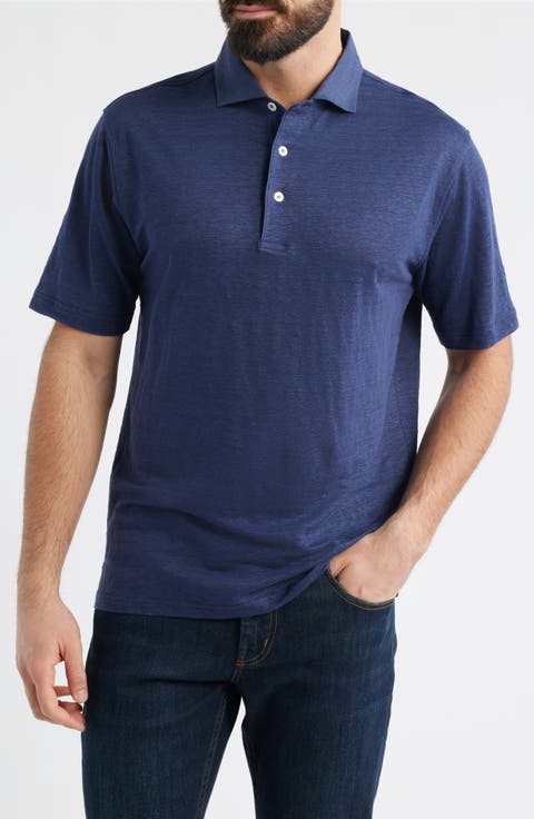 Asinto Tailored Fit Slub Linen Polo
